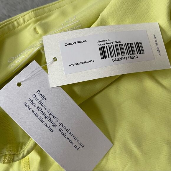 ✨ NWT Outdoor Voices Move Free 6” Shorts Gecko Sz Small - Picture 4 of 16